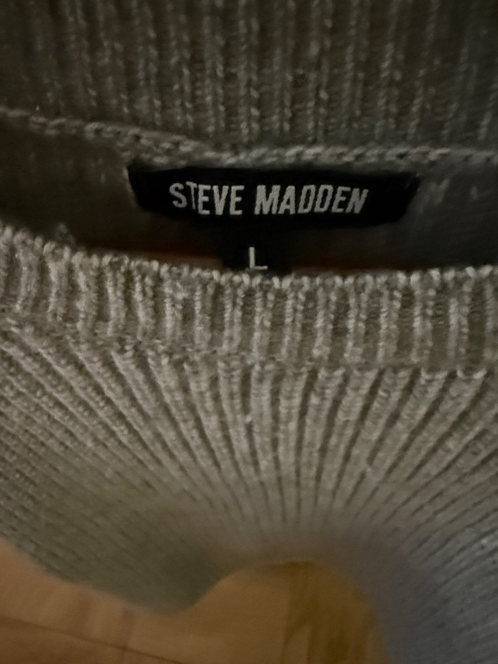 Steve Madden Gray Ribbed Knit Top - Picture 2 of 5